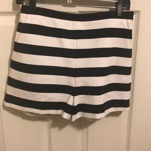 High Waisted Black and White Striped Shorts